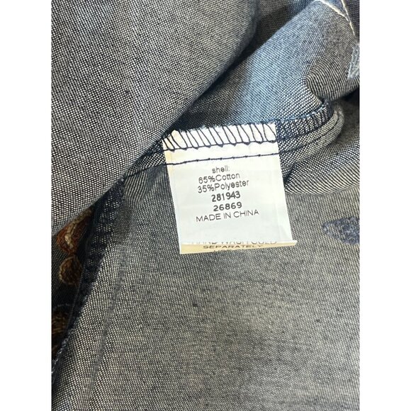 Petal Lush Denim  Midi Shirt Dress Womens M Blue Jean Embroidered Button Up - Picture 8 of 9